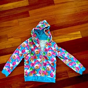 Shopkins zipper jacket. Girls size 7/8. Good used condition